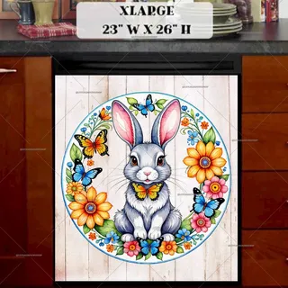 Preview of Cute Folklore Bunny magnet in Extra Large size.