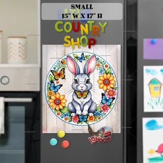 Preview of Cute Folklore Bunny magnet in Small size.