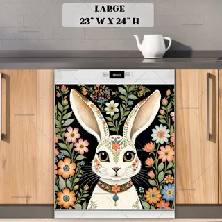 Preview of Beautiful Boho Rabbit magnet in Large size.