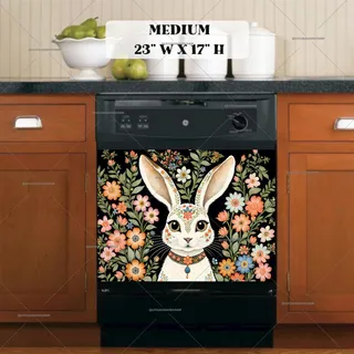 Preview of Beautiful Boho Rabbit magnet in Medium size.