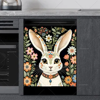 Preview of Beautiful Boho Rabbit magnet.