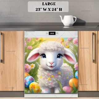 Preview of Smiling Easter Lamb magnet in Large size.