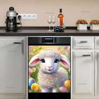 Preview of Smiling Easter Lamb magnet.