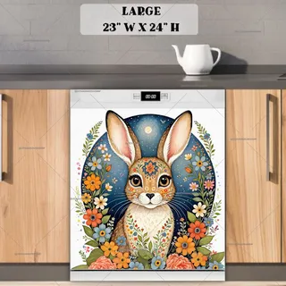 Preview of Beautiful Bohemian Rabbit magnet in Large size.