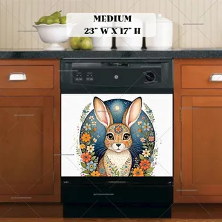 Preview of Beautiful Bohemian Rabbit magnet in Medium size.