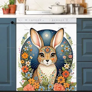 Preview of Beautiful Bohemian Rabbit magnet.