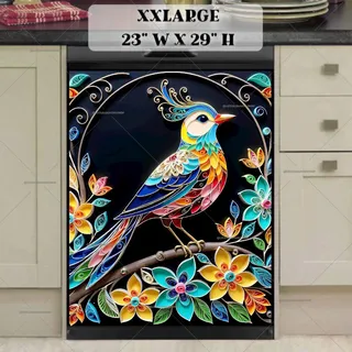 Preview of Ornate Folklore Bird magnet in XX Large size.