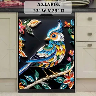 Preview of Ornate Folk Bird magnet in XX Large size.