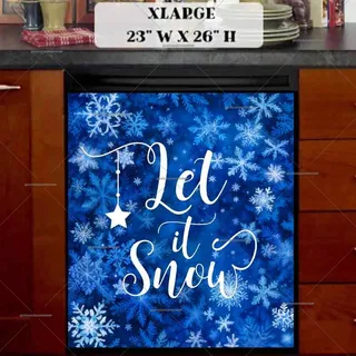 Preview of Let it Snow Snowflakes magnet in Extra Large size.