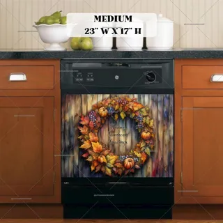 Preview of Autumn Farmhouse Wreath magnet in Medium size.