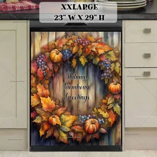 Preview of Autumn Farmhouse Wreath magnet in XX Large size.