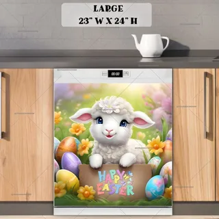 Preview of Easter Lamb with a Sign magnet in Large size.