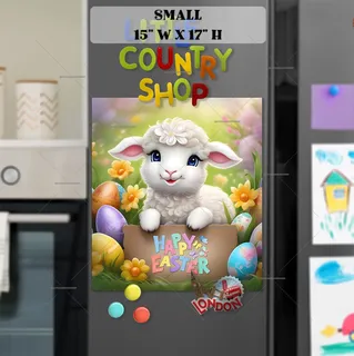 Preview of Easter Lamb with a Sign magnet in Small size.