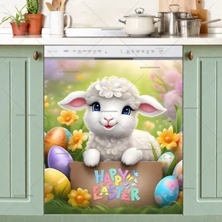 Preview of Easter Lamb with a Sign magnet.