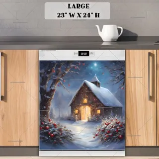 Preview of Cozy Winter Barn magnet in Large size.