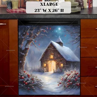 Preview of Cozy Winter Barn magnet in Extra Large size.