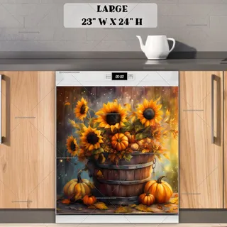 Preview of Farmhouse Bucket with Sunflowers magnet in Large size.