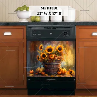 Preview of Farmhouse Bucket with Sunflowers magnet in Medium size.