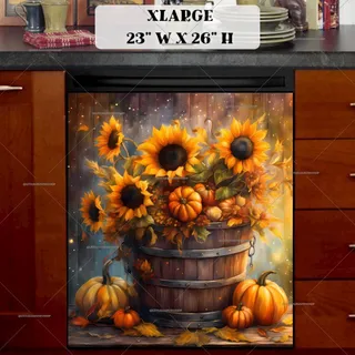 Preview of Farmhouse Bucket with Sunflowers magnet in Extra Large size.