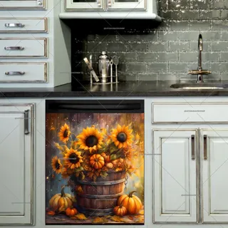 Preview of Farmhouse Bucket with Sunflowers magnet.