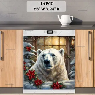 Preview of Christmas Polar Bear magnet in Large size.