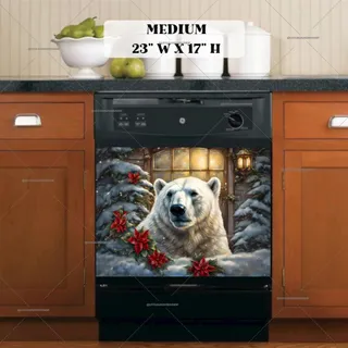 Preview of Christmas Polar Bear magnet in Medium size.