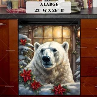 Preview of Christmas Polar Bear magnet in Extra Large size.