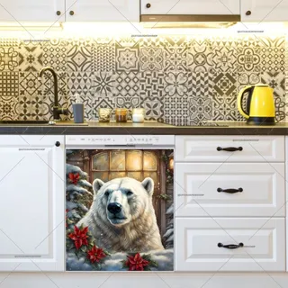 Preview of Christmas Polar Bear magnet.