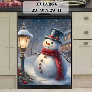 Preview of Christmas Lamp Post and Snowman magnet in XX Large size.