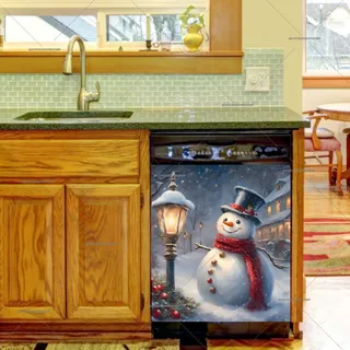 Preview of Christmas Lamp Post and Snowman magnet.