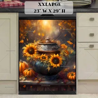 Preview of Witch Cauldron and Sunflowers magnet in XX Large size.