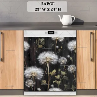 Preview of Dandelions on Dark Wood magnet in Large size.