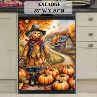 Preview of Smiling Scarecrow in the Village magnet in XX Large size.