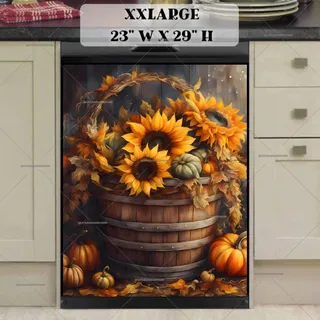 Preview of Autumn Sunflower Bucket magnet in XX Large size.