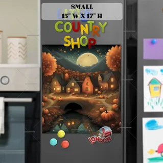 Preview of Prim Country Town by the River magnet in Small size.