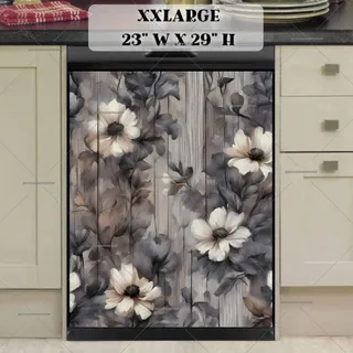 Preview of Blossoms on Grey Wood Background magnet in XX Large size.