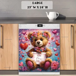 Preview of Valentine's Day Teddy Bear with a Sign magnet in Large size.