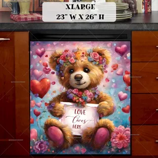 Preview of Valentine's Day Teddy Bear with a Sign magnet in Extra Large size.