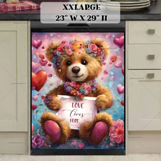 Preview of Valentine's Day Teddy Bear with a Sign magnet in XX Large size.