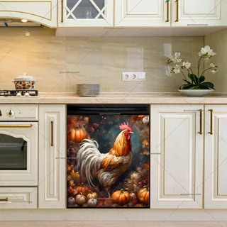 Preview of Pretty Autumn Rooster magnet.