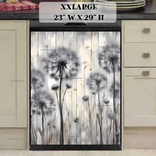 Preview of Grey Dandelions on Wood Background magnet in XX Large size.