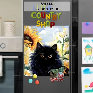 Preview of Milo the Cat in the Sunflower Garden magnet in Small size.