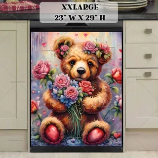 Preview of Valentine’s Teddy Bear with Roses magnet in XX Large size.