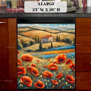 Preview of Poppies in Tuscany magnet in Extra Large size.