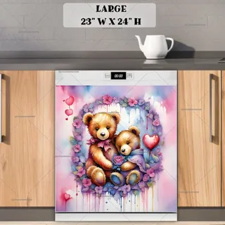 Preview of Valentine’s Teddy Bear Couple magnet in Large size.