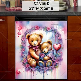 Preview of Valentine’s Teddy Bear Couple magnet in Extra Large size.