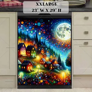 Preview of Beautiful Summer Night Town magnet in XX Large size.