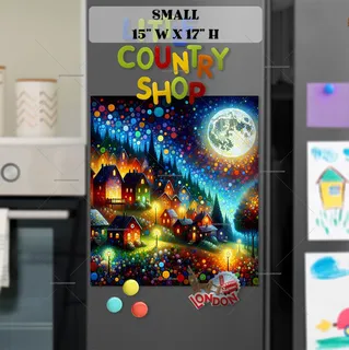 Preview of Beautiful Summer Night Town magnet in Small size.