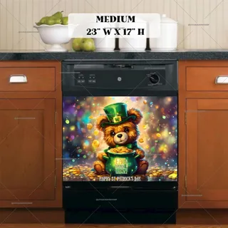 Preview of St. Patrick Day Teddy Bear with Gold magnet in Medium size.