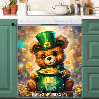 Preview of St. Patrick Day Teddy Bear with Gold magnet.